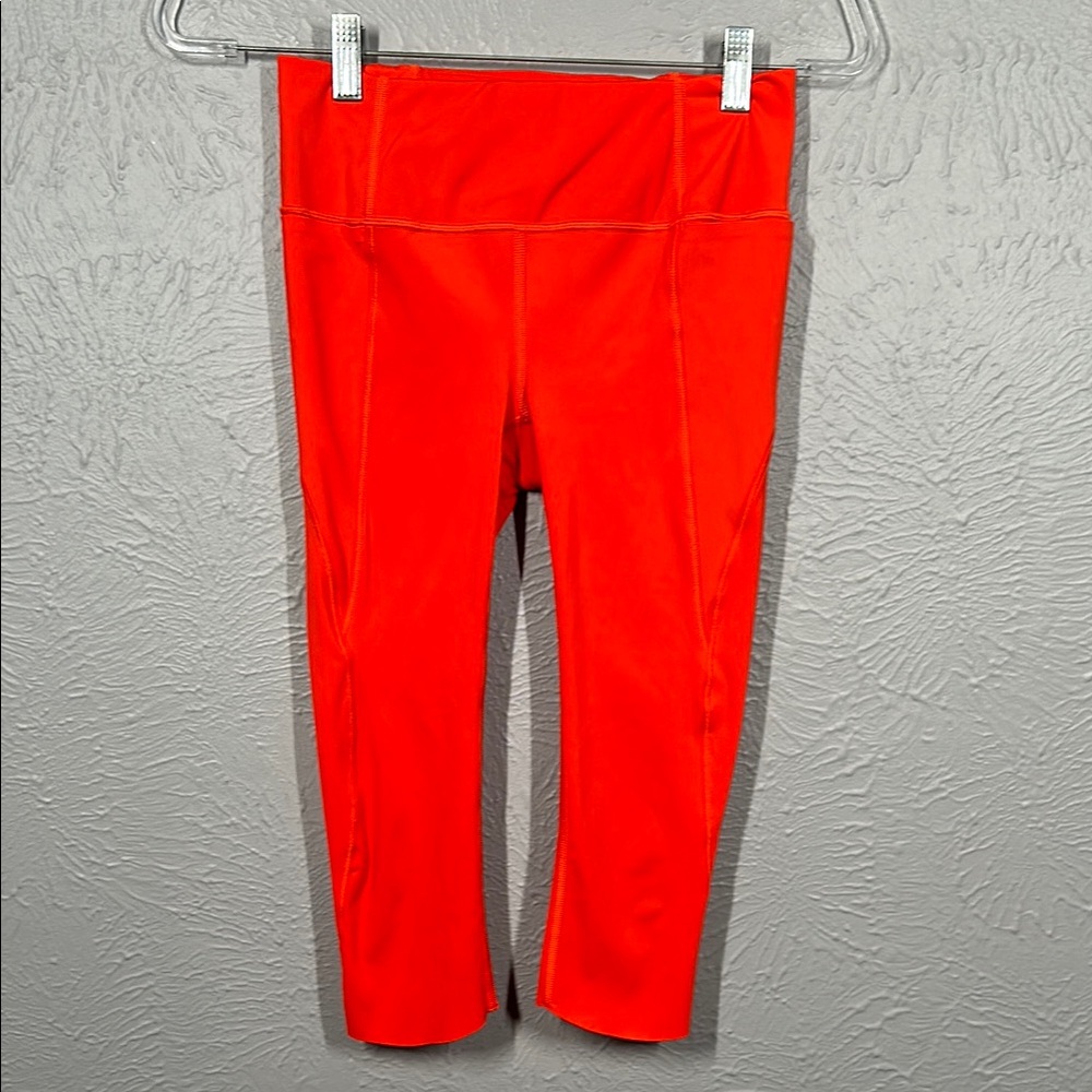 Athleta Vibrant Red Orange Leggings Women's Size XXS